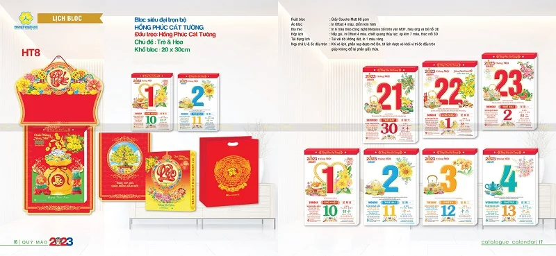 Lịch bloc siêu đại khổ 20x30cm