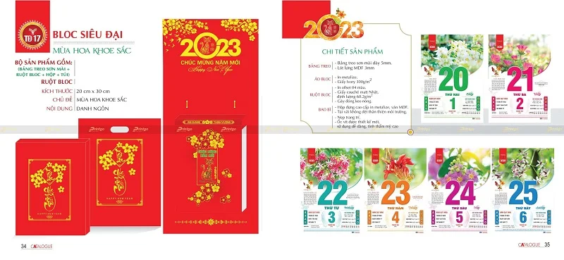 Lịch bloc siêu đại Mùa hoa khoe sắc