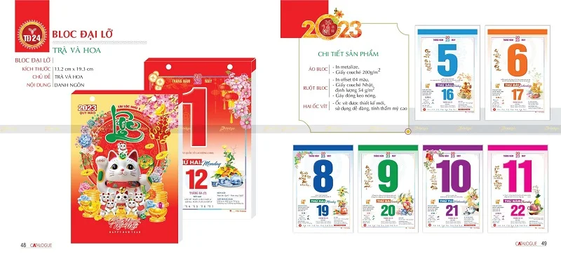 Lịch bloc Trà và Hoa