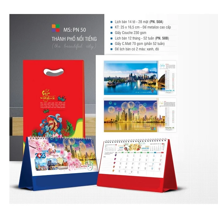 Lịch để bàn Thành phố nổi tiếng
