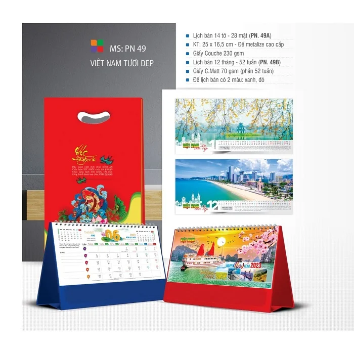 Lịch để bàn Việt Nam tươi đẹp