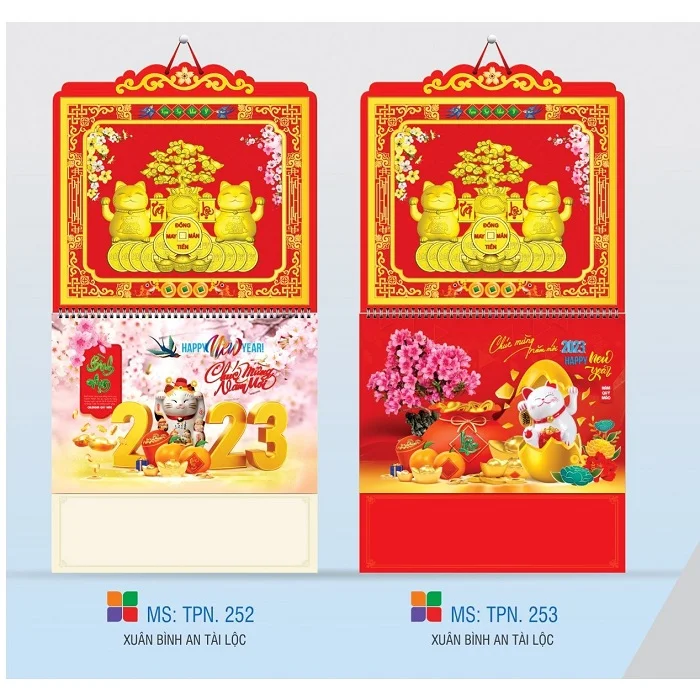 Lịch treo tường Xuân bình an tài lộc