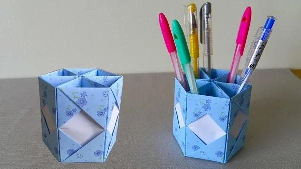 Với những hộp giấy để bút nhiều vách ngăn thì cần thêm công đoạn tạo vách ngăn