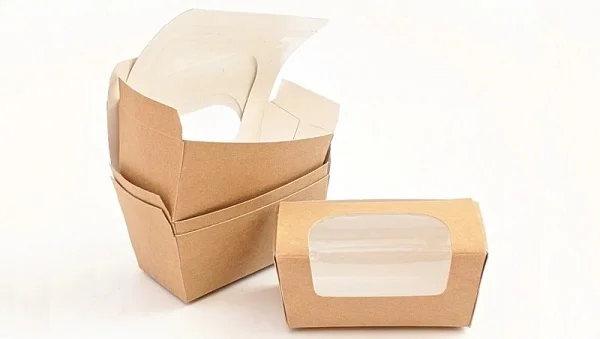 Hộp giấy đựng bánh bao có bóng kính