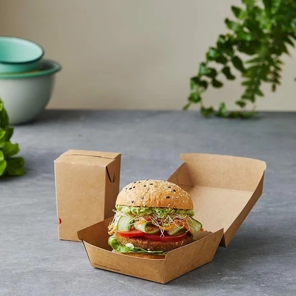 Sử dụng hộp giấy đựng hamburger cho bánh bao