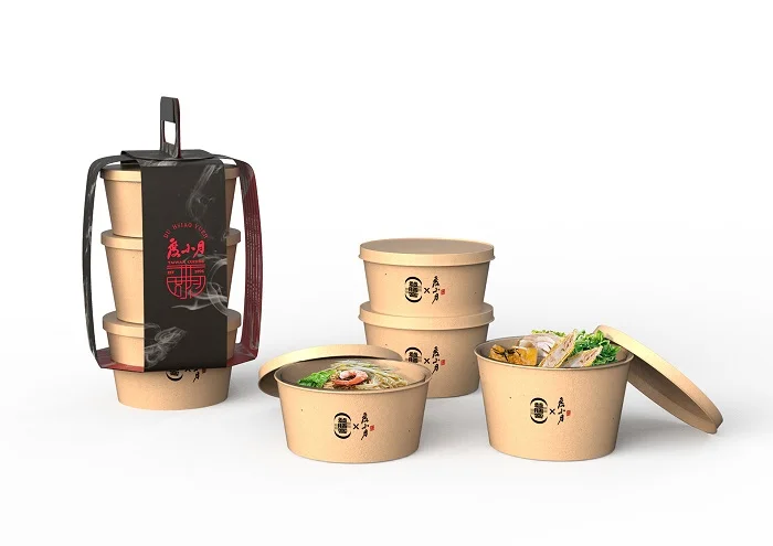 Hộp giấy tròn đựng lẩu takeaway độc đáo