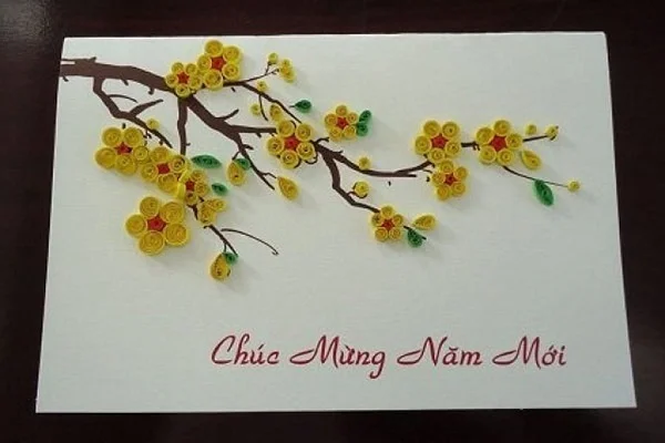 Làm thiệp hoa nổi tặng người thân dịp tết