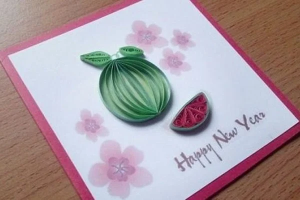 Vẽ thiệp mừng năm mới đơn giản