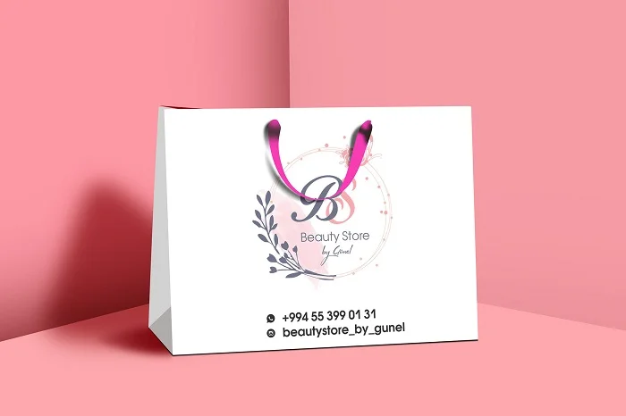 Túi giấy trắng cho cửa hàng mỹ phẩm