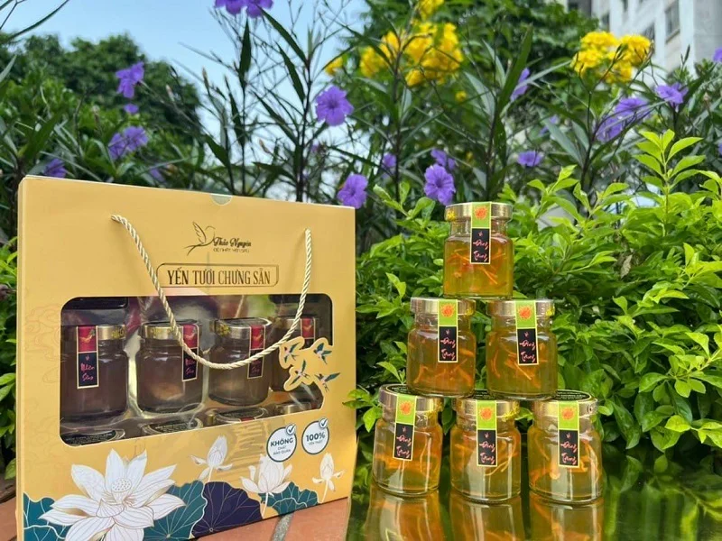 Hộp đựng yến chưng có dây xách