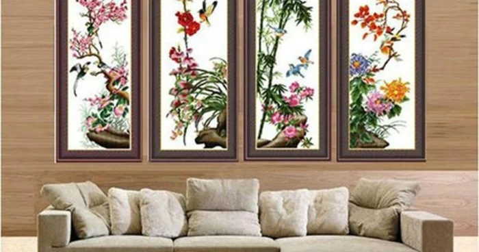 Tranh chữ thập giúp ngôi nhà trở nên vừa hiện đại vừa truyền thống