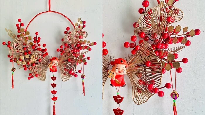 Vòng hoa Tết mang không khí xuân về