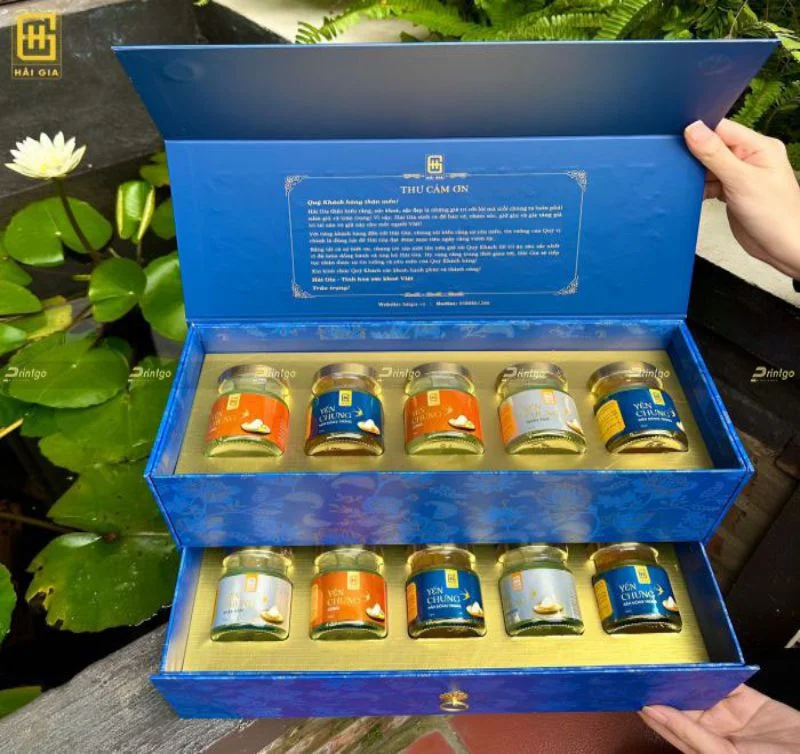 Hải Gia và Printgo: Ra mắt bộ hộp đựng yến chưng hai tầng cao cấp xây dựng hình ảnh thương hiệu chuyên nghiệp