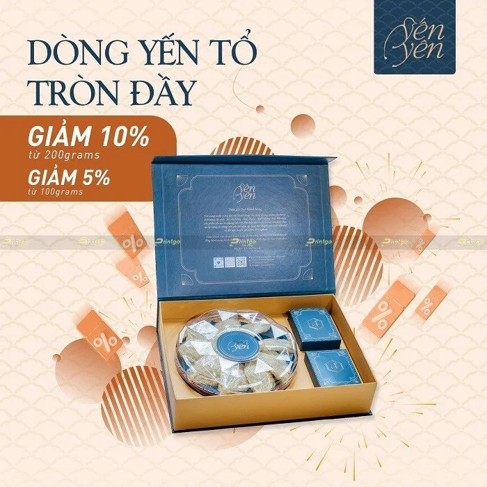 Thiết kế hộp yến sang trọng và hiện đại