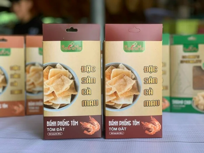 Hộp đựng bánh phồng tôm của thương sản phẩm OCCOP
