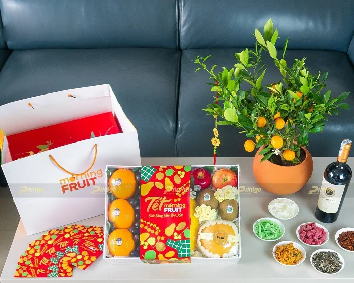 Hộp bao bì đựng hoa quả ngày Tết
