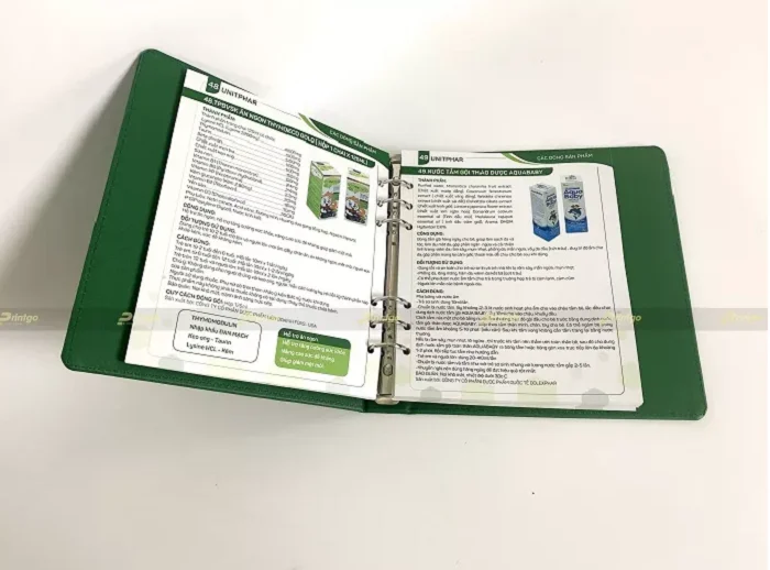 Quy cách in ấn và gia công catalogue Unitphar 