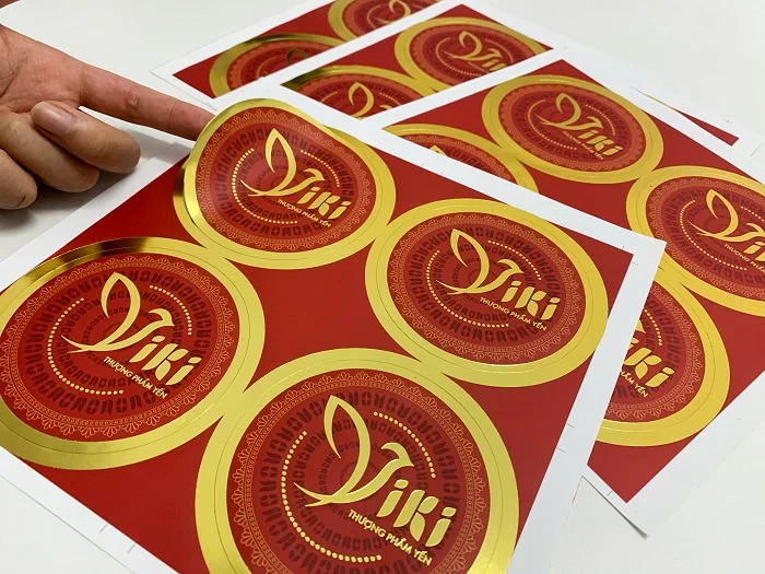 Decal giấy ép kim