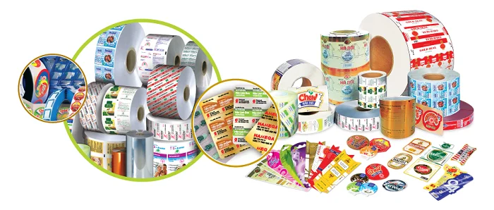 Decal cuộn được in bằng phương pháp in flexo.