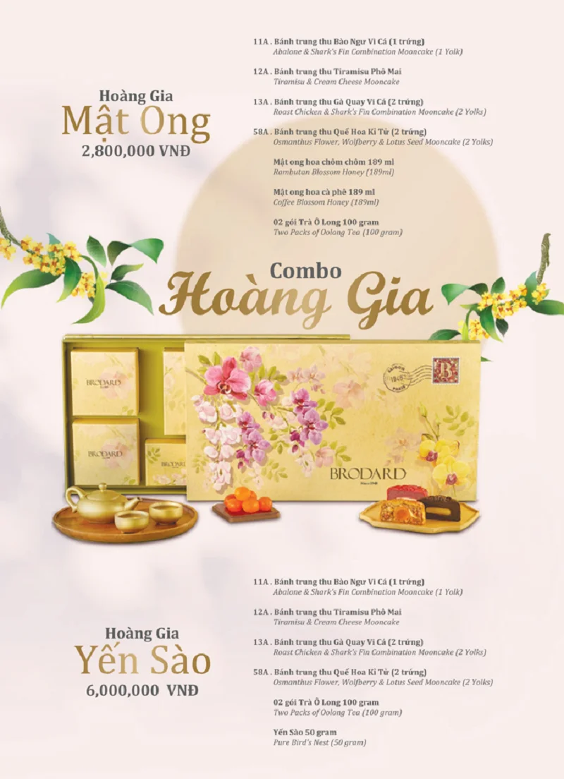 Giá combo bánh trung thu Brodard 