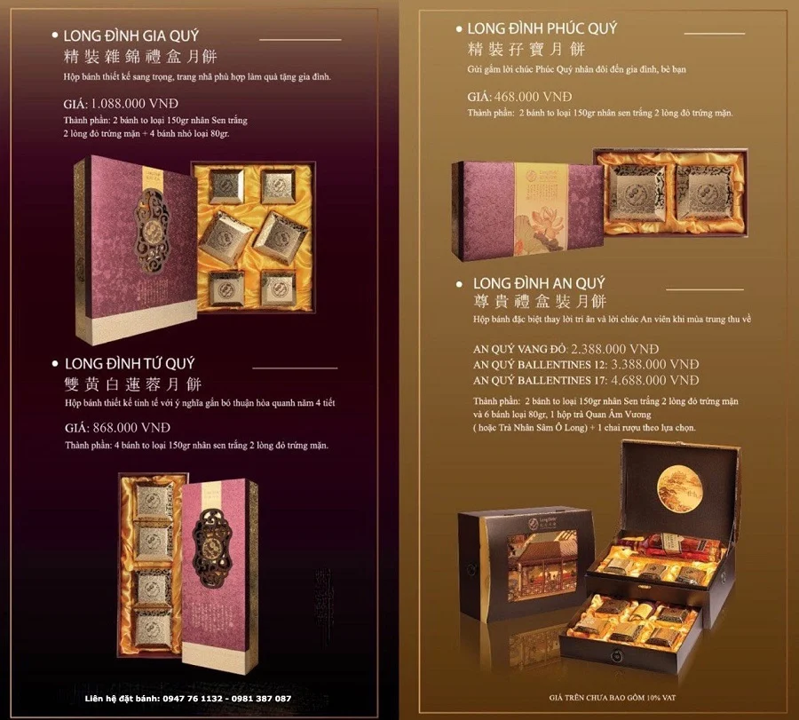 Giá bánh trung thu Long Đình