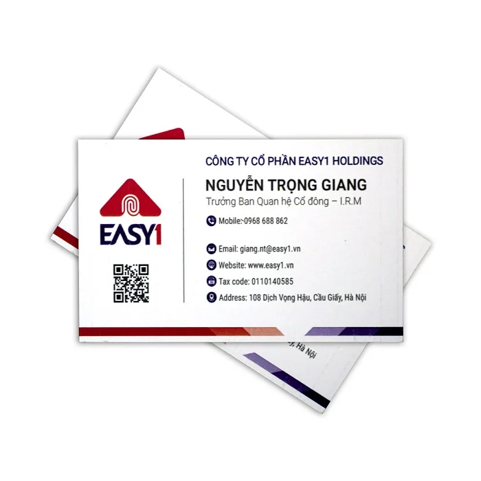 Phân loại card visit phổ biến nhất hiện nay