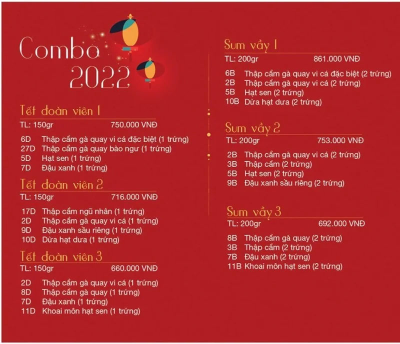 Có nhiều combo cho khách hàng lựa chọn