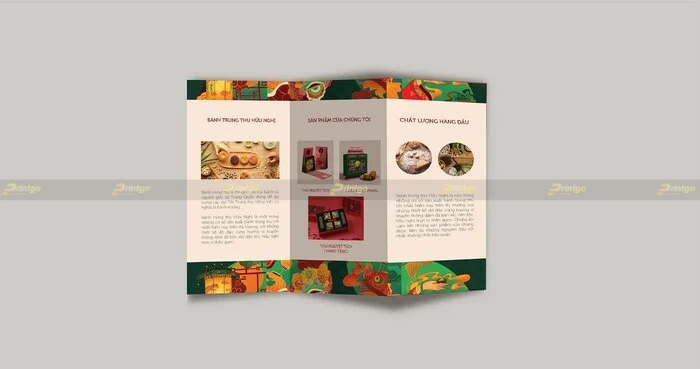 Tờ gấp quảng cáo mặt hàng bánh trung thu