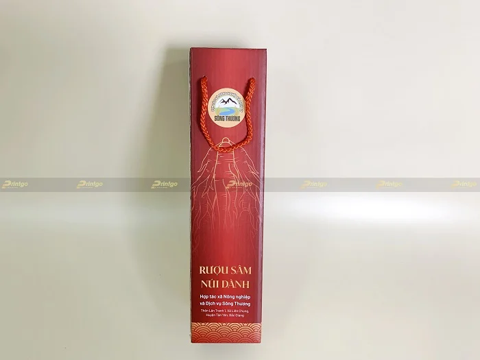 Mặt sau của hộp rượu đơn