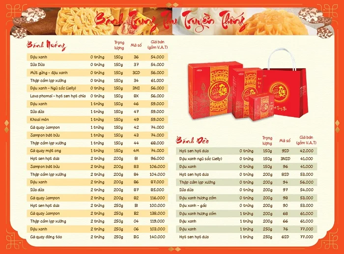 Giá bánh trung thu Bibica