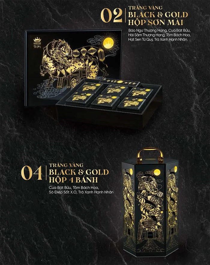 Mẫu hộp Trăng vàng Black & Gold