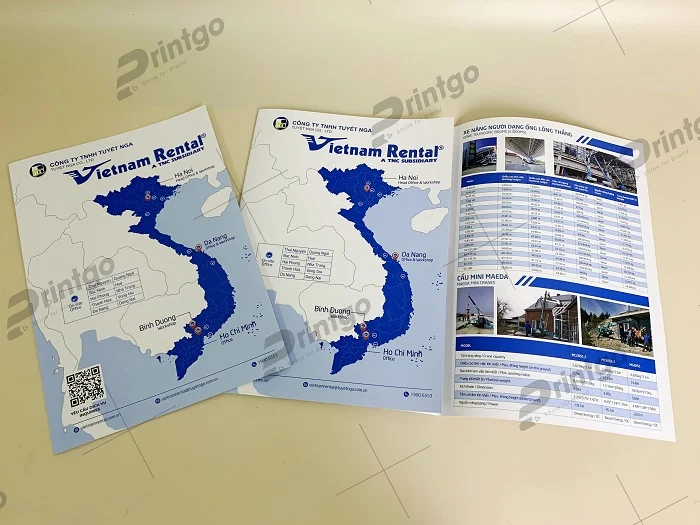 Tờ gấp màu sắc đồng bộ với catalogue 