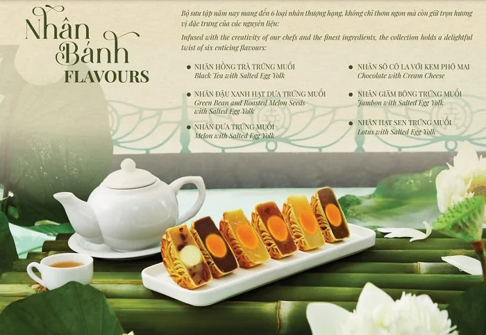 Các loại nhân bánh của hộp bánh trung thu