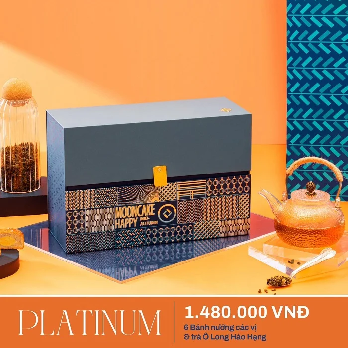 Platinum 6 bánh kèm hộp trà Ô long hảo hạng Platinum 6 bánh kèm hộp trà Ô long hảo hạng
