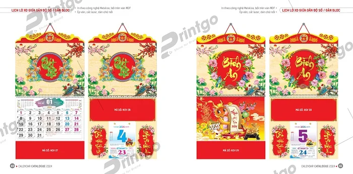Lịch Bloc lò xo giữa