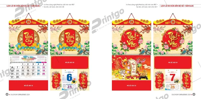 Lịch Bloc lò xo giữa