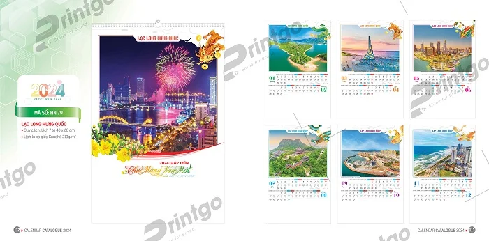 Lịch treo tường hiện đại, trang trọng