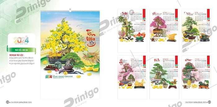 Lịch treo tường hiện đại, trang trọng
