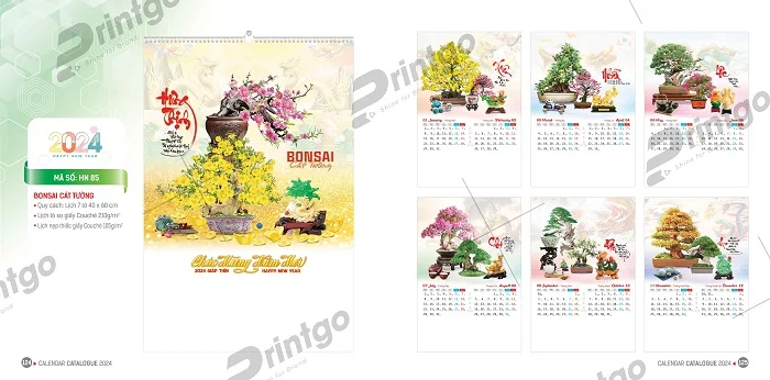 Lịch treo tường hiện đại, trang trọng