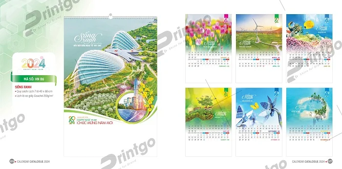 Lịch treo tường hiện đại, trang trọng