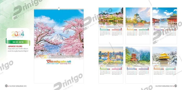 Lịch treo tường hiện đại, trang trọng