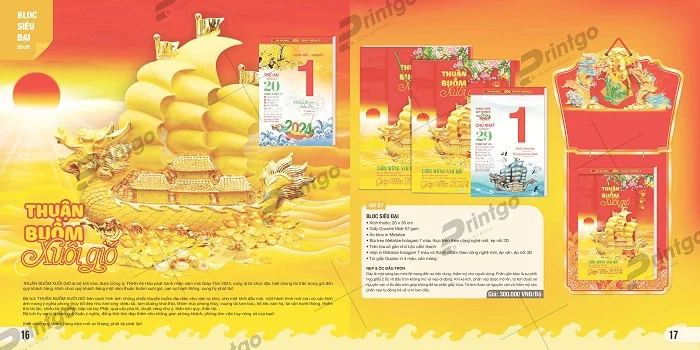 Mẫu lịch bloc An Hảo 2024