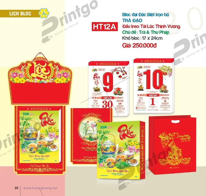 Bộ sưu tập lịch Bloc Hương Trang 2024