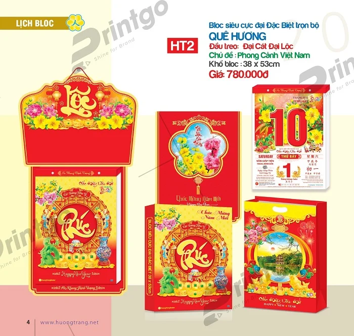 Bộ sưu tập lịch Bloc Hương Trang 2024