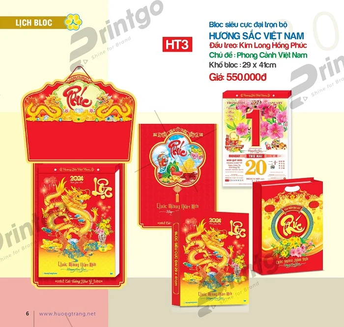 Lịch treo tường Hương Trang