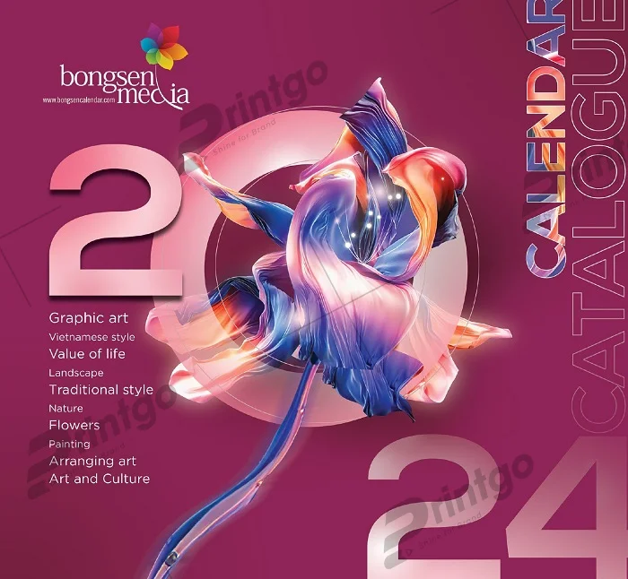 Bộ catalogue lịch Tết do công ty Bông sen Media phối hợp với Printgo thực hiện sản xuất