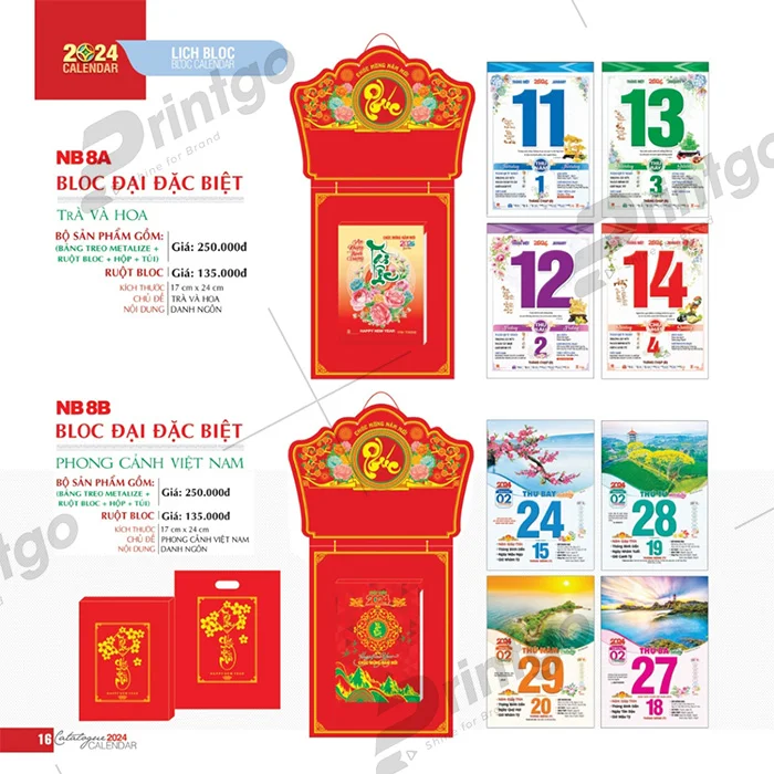 Bộ sưu tập lịch tết Tao Đàn 2024, nét đẹp tinh tế và nghệ thuật
