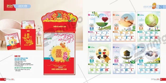 Bộ sưu tập lịch tết Tao Đàn 2024, nét đẹp tinh tế và nghệ thuật