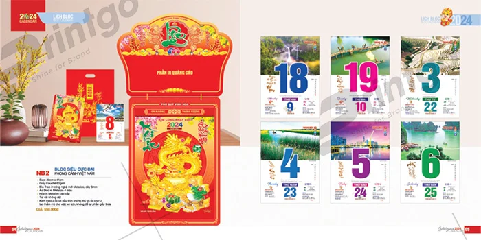 Bộ sưu tập lịch tết Tao Đàn 2024, nét đẹp tinh tế và nghệ thuật