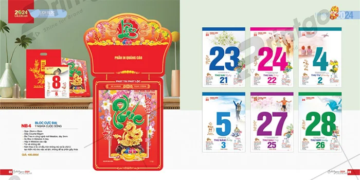 Bộ sưu tập lịch tết Tao Đàn 2024, nét đẹp tinh tế và nghệ thuật